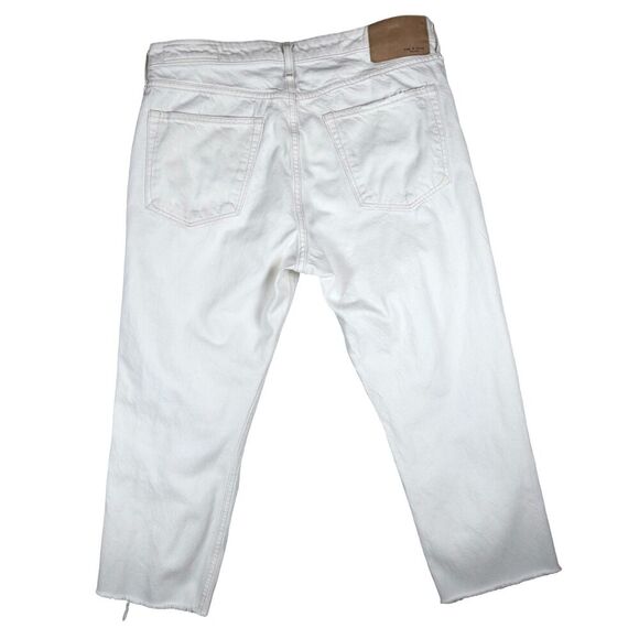 Rag & Bone Womens Rosa Mid Rise Boyfriend White Heavy Distressed Jeans Denim 31 - Picture 2 of 16